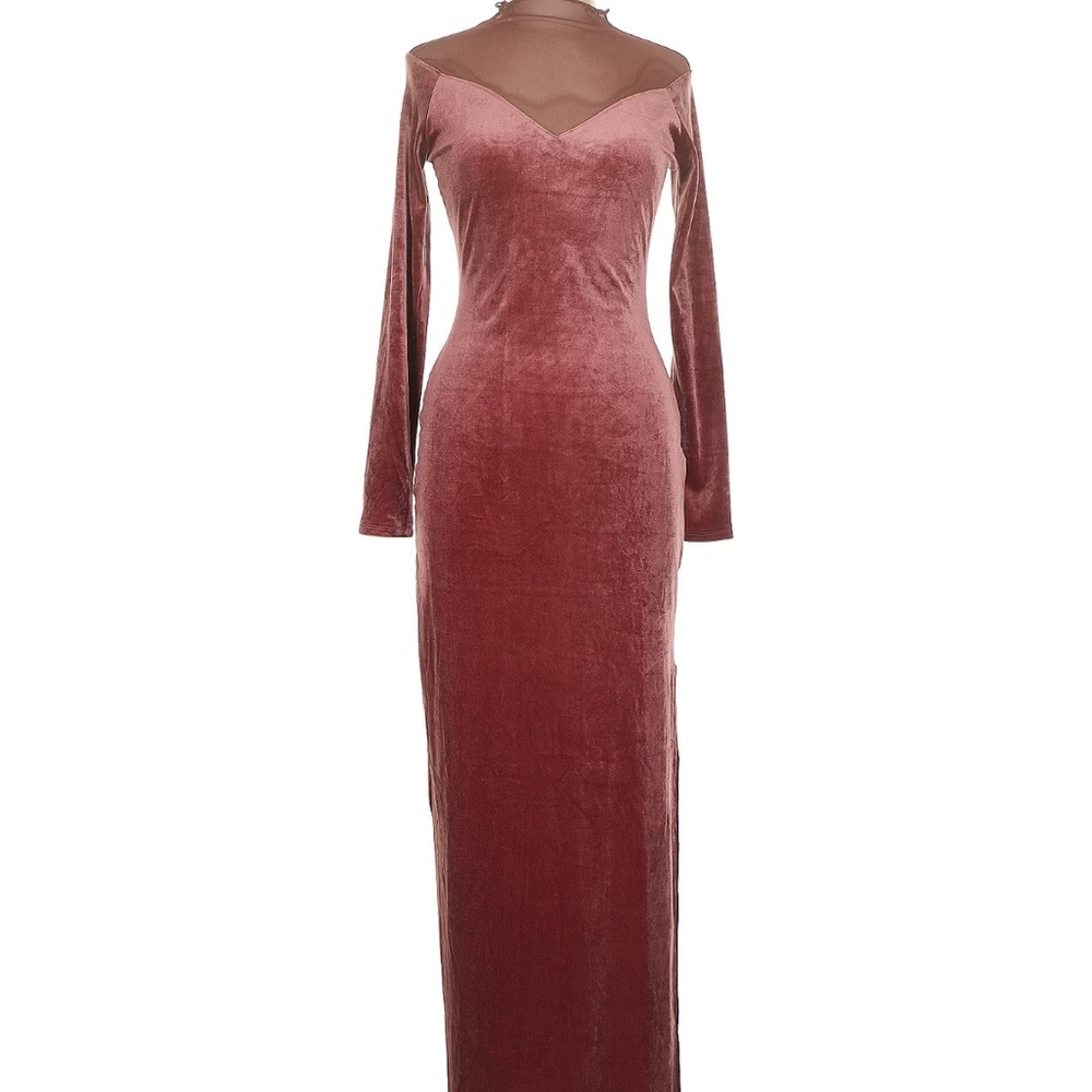 Fore Velvet Long Sleeve Dress